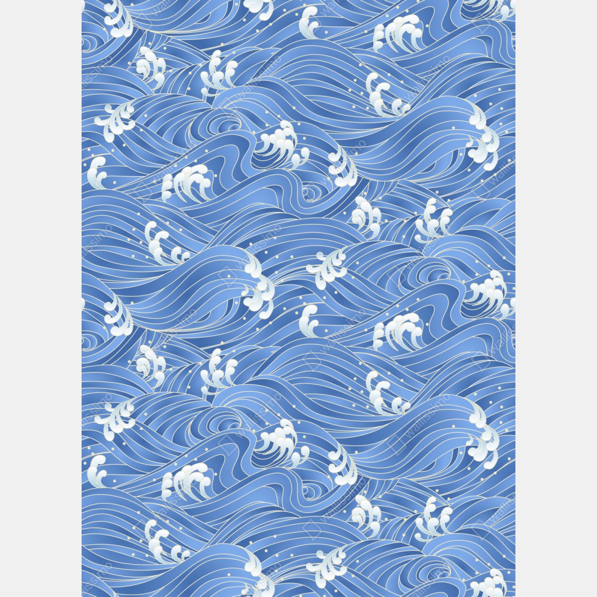 Naklejka repozycjonowalna stylizowany Japoński wzór fal – Wallissimo® Naklejka repozycjonowalna stylizowany Japoński wzór fal – Wallissimo®