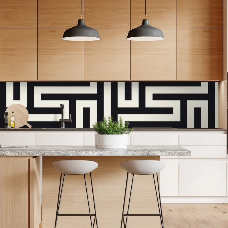 Naklejka repozycjonowalna japoński niebieski wzór seigaiha – Wallissimo®