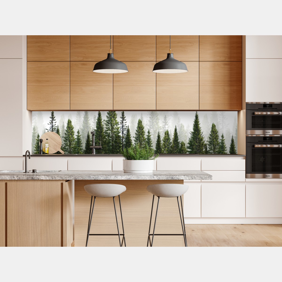 Naklejka repozycjonowalna mglisty las jodłowy – Wallissimo® Naklejka repozycjonowalna mglisty las jodłowy – Wallissimo®