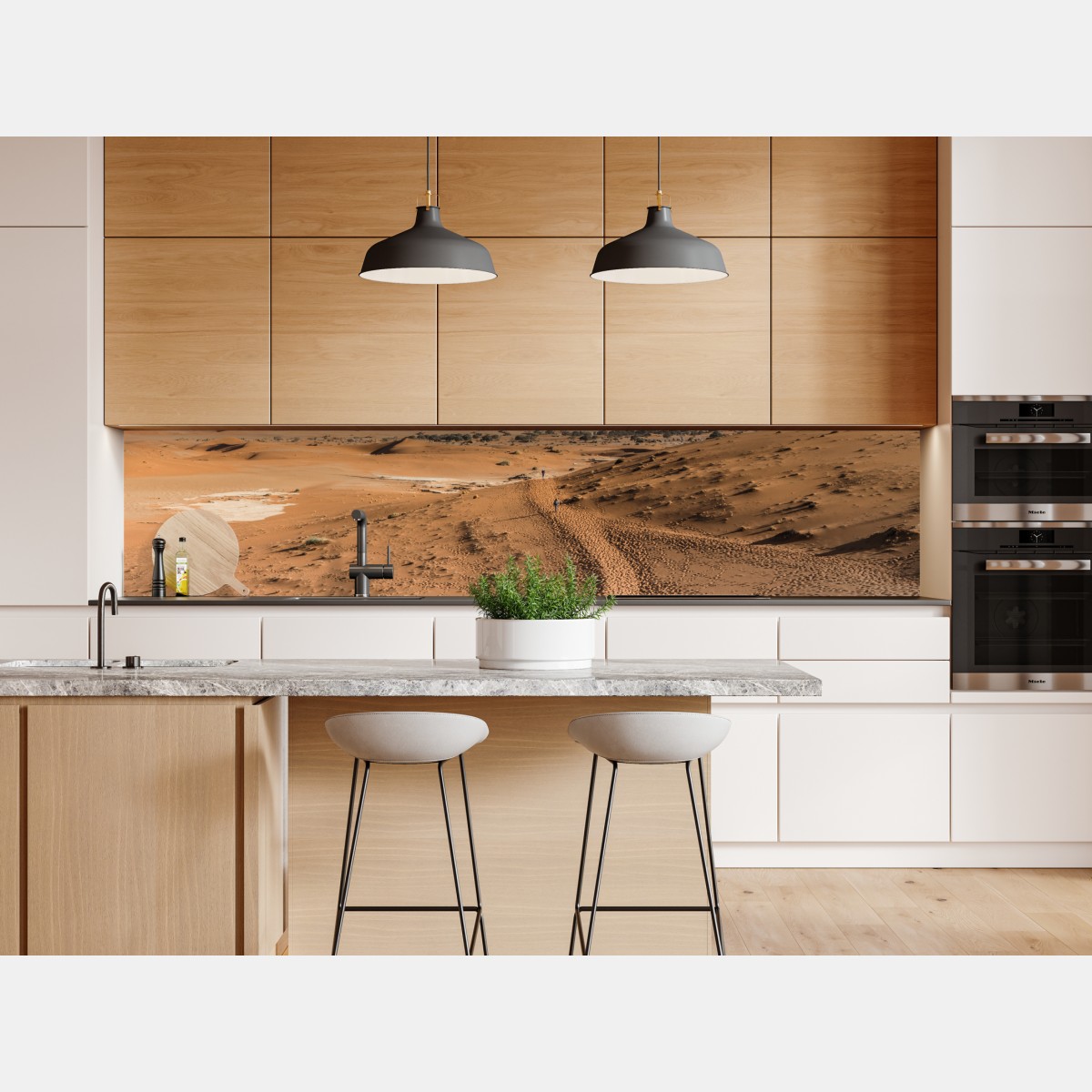 Naklejka repozycjonowalna bezgraniczne wydmy pustyni pod błękitnym niebem – Wallissimo® Naklejka repozycjonowalna bezgraniczne wydmy pustyni pod błękitnym niebem – Wallissimo®