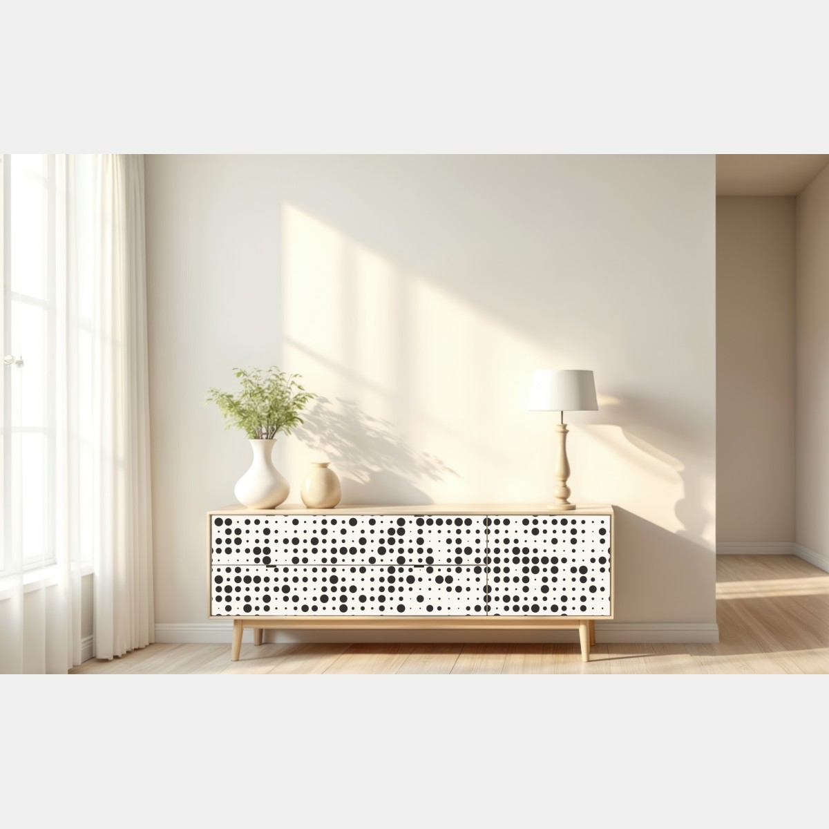 Naklejka repozycjonowalna minimalistyczny wzór kropek – Wallissimo® Naklejka repozycjonowalna minimalistyczny wzór kropek – Wallissimo®