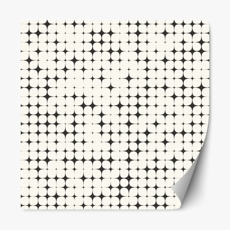 Naklejka repozycjonowalna monochromatyczny geometryczny wzór z kropkami