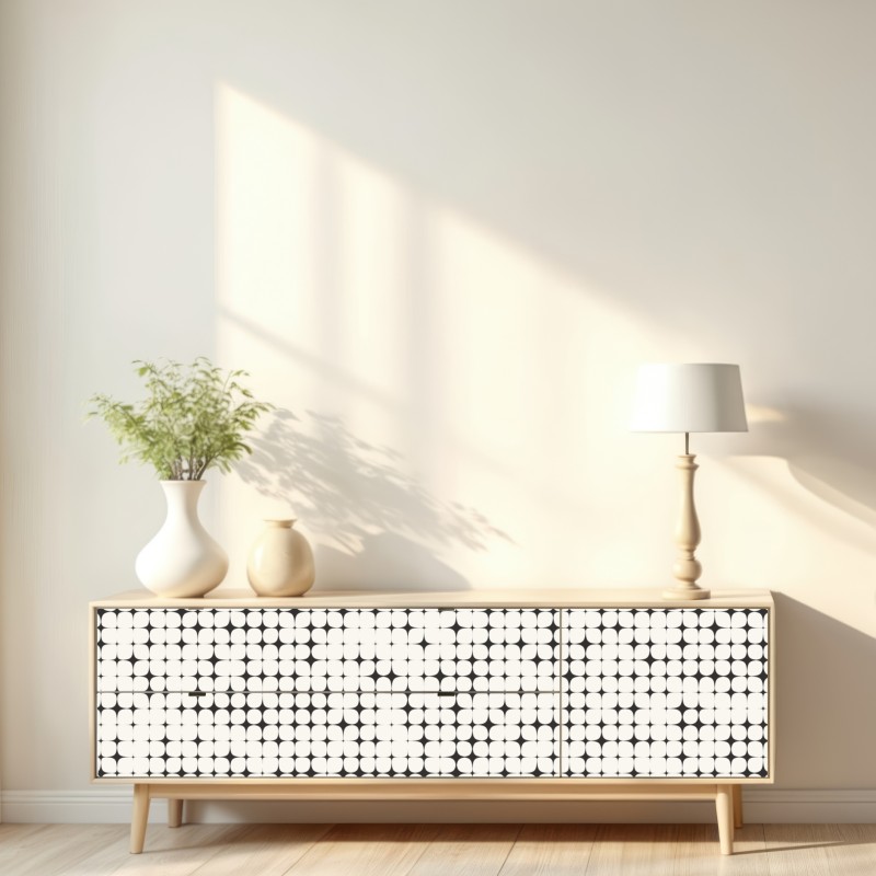 Naklejka repozycjonowalna monochromatyczny geometryczny wzór z kropkami – Wallissimo® Naklejka repozycjonowalna monochromatyczny geometryczny wzór z kropkami – Wallissimo®