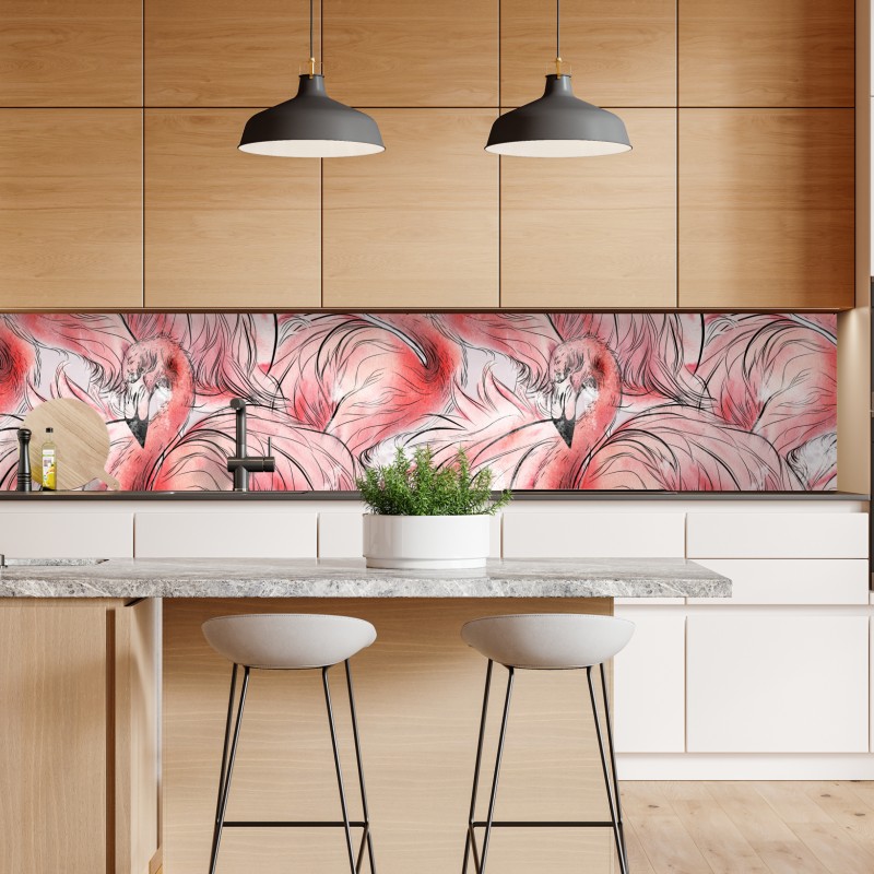 Naklejka repozycjonowalna ręcznie rysowany wzór koi i lotosu – Wallissimo®