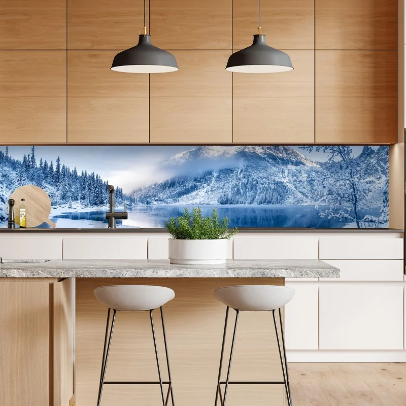 Naklejka repozycjonowalna czerwono-białe tulipany na czarnym tle – Wallissimo®