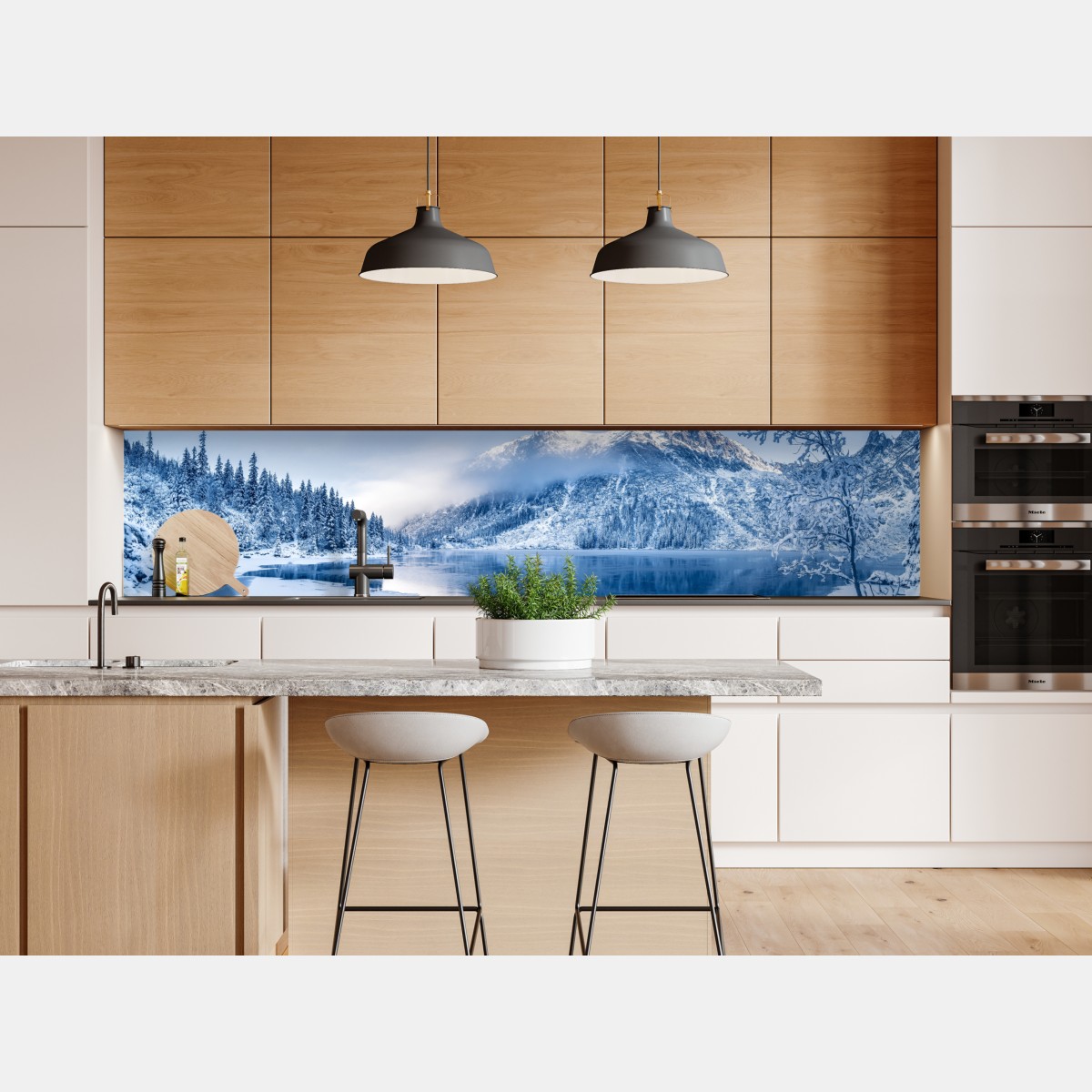 Naklejka repozycjonowalna spokojna zimowa panorama Alp – Wallissimo® Naklejka repozycjonowalna spokojna zimowa panorama Alp – Wallissimo®