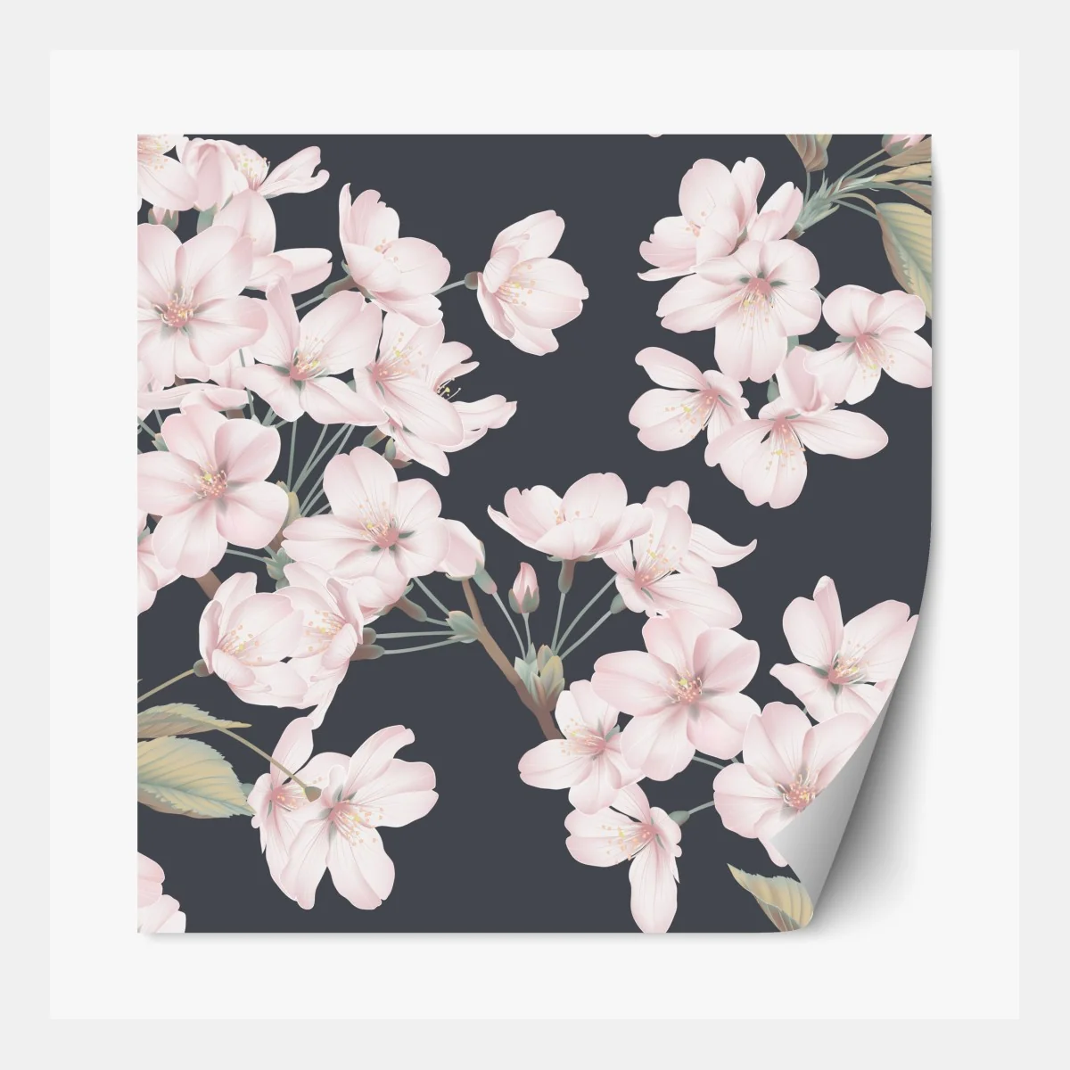 Naklejka repozycjonowalna delikatny wzór kwiatów wiśni – Wallissimo® Naklejka repozycjonowalna delikatny wzór kwiatów wiśni – Wallissimo®