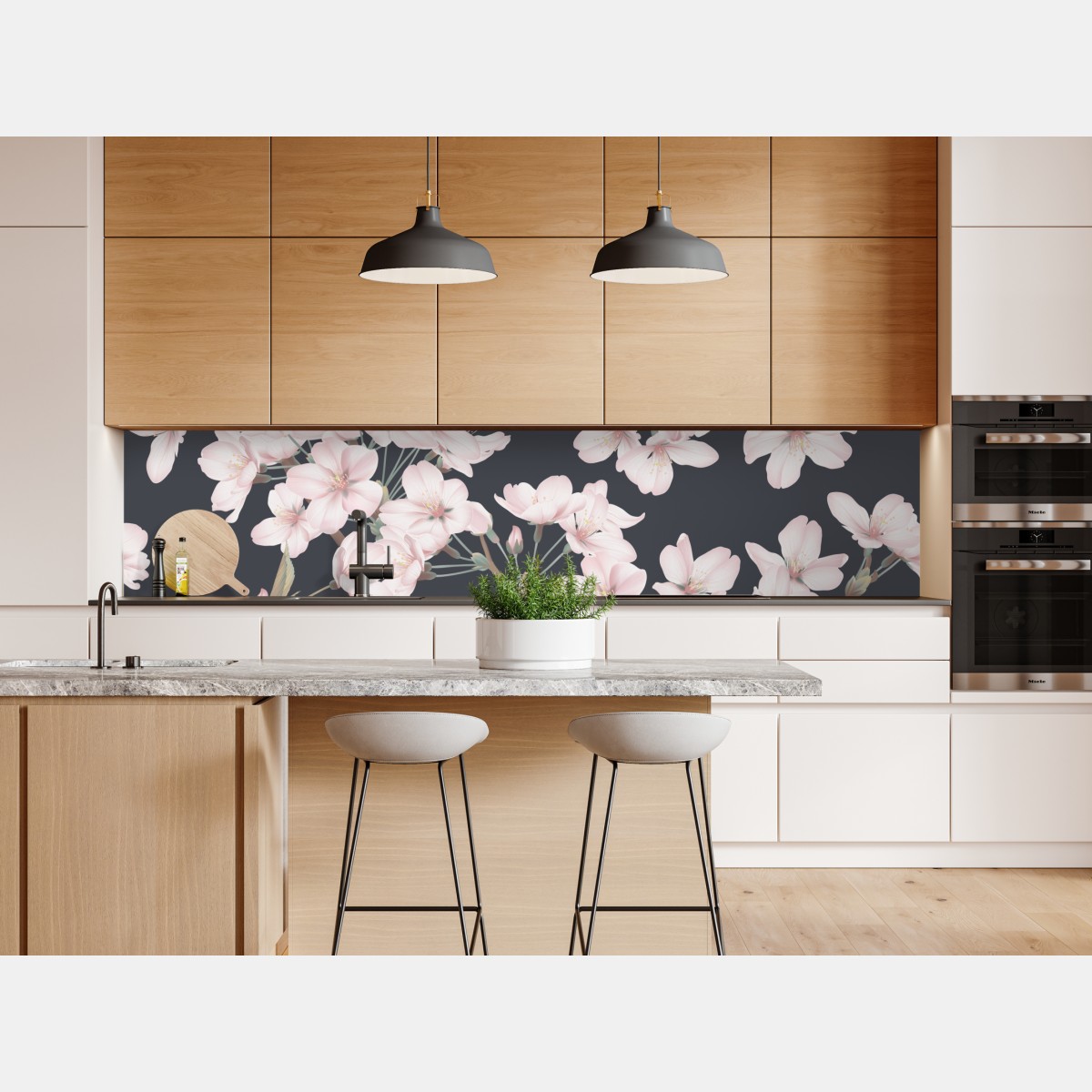 Naklejka repozycjonowalna delikatny wzór kwiatów wiśni – Wallissimo® Naklejka repozycjonowalna delikatny wzór kwiatów wiśni – Wallissimo®