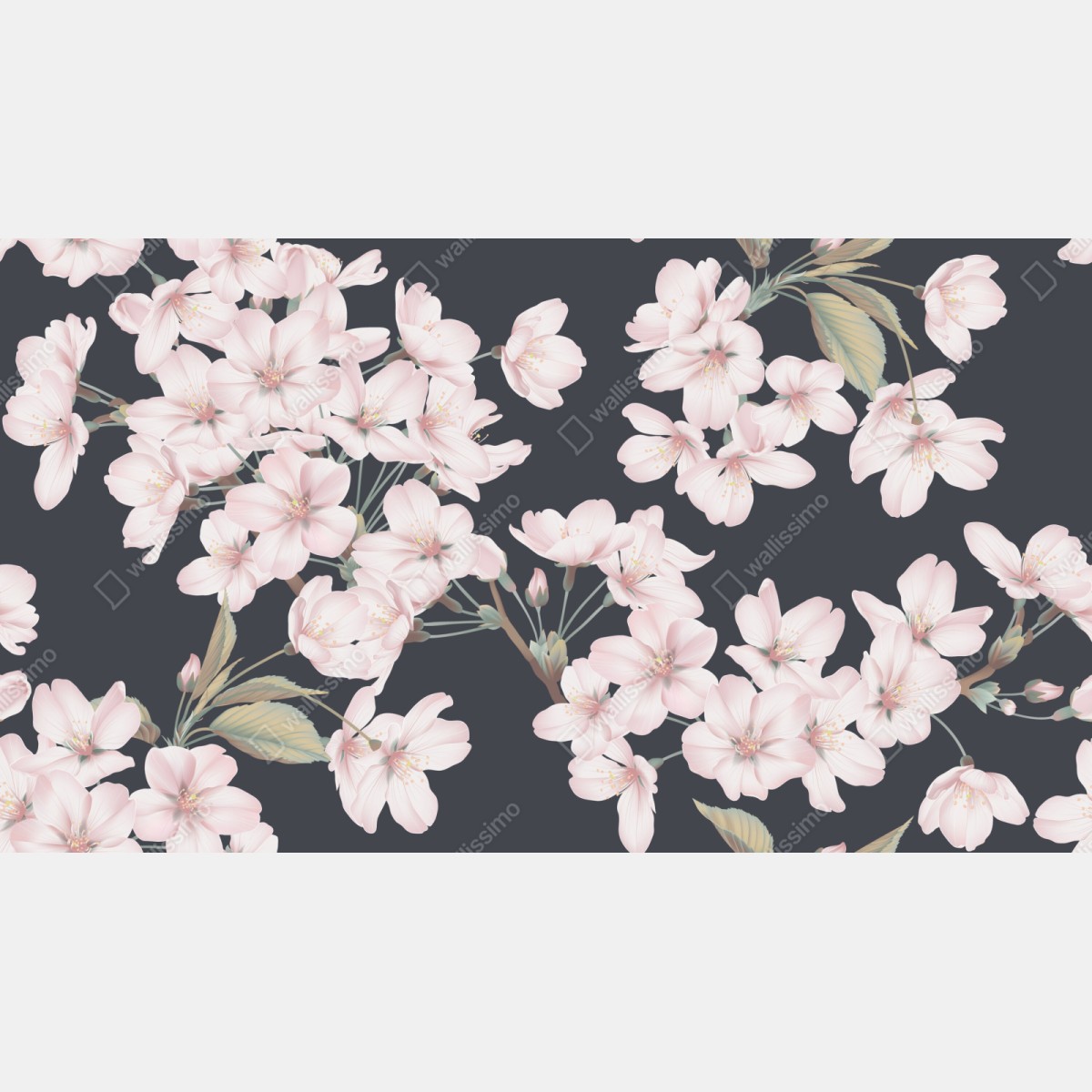 Naklejka repozycjonowalna delikatny wzór kwiatów wiśni – Wallissimo® Naklejka repozycjonowalna delikatny wzór kwiatów wiśni – Wallissimo®