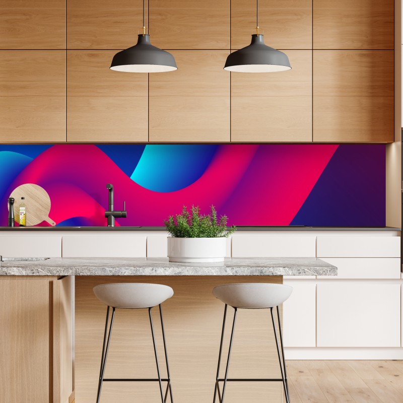 Naklejka repozycjonowalna geometryczna abstrakcja w odcieniach niebieskiego – Wallissimo®