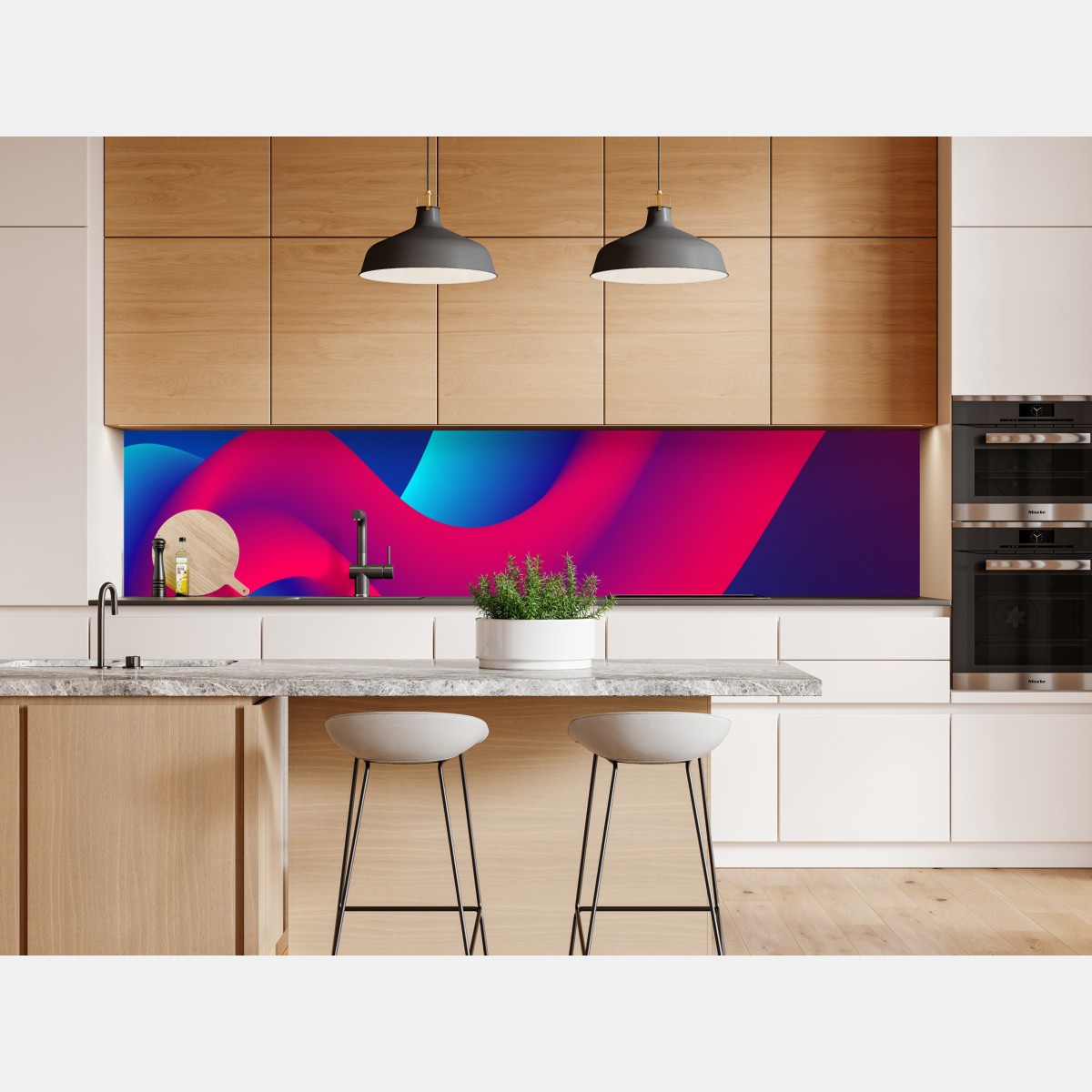 Naklejka repozycjonowalna żywe falujące gradienty – Wallissimo® Naklejka repozycjonowalna żywe falujące gradienty – Wallissimo®