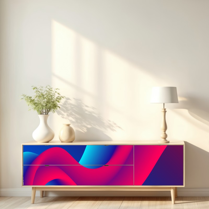 Naklejka repozycjonowalna żywe falujące gradienty – Wallissimo® Naklejka repozycjonowalna żywe falujące gradienty – Wallissimo®