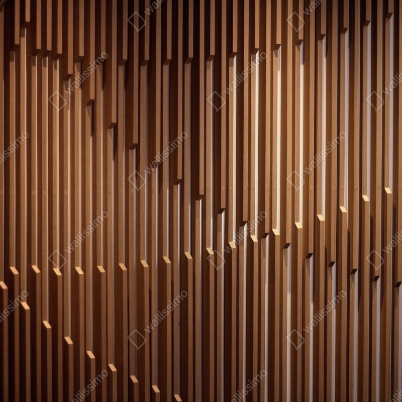 Naklejka repozycjonowalna ciepły wzór drewnianych lameli na ścianę – Wallissimo® Naklejka repozycjonowalna ciepły wzór drewnianych lameli na ścianę – Wallissimo®