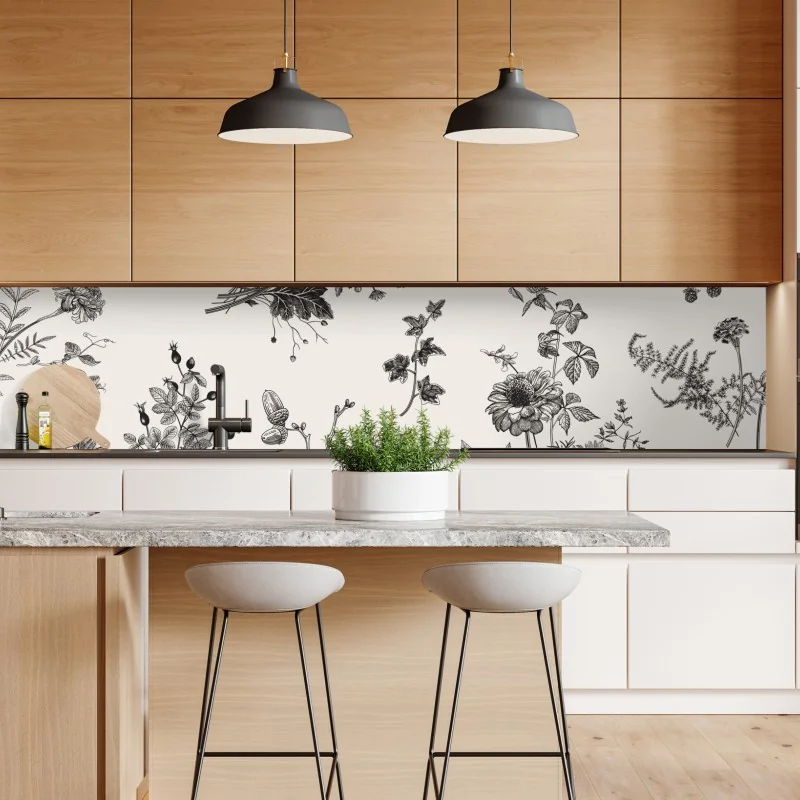 Naklejka repozycjonowalna złoty wzór damaskowy na granatowym tle – Wallissimo®