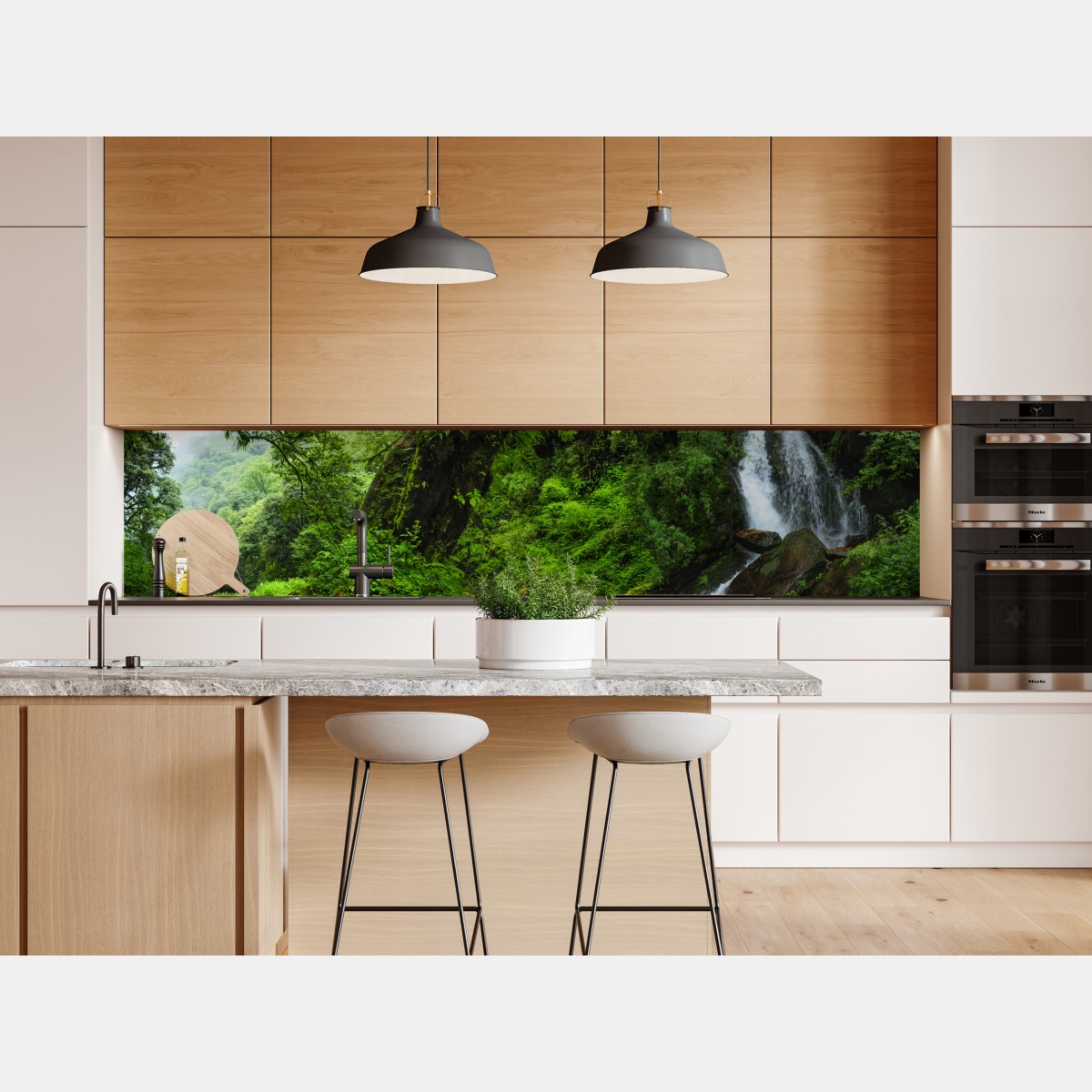 Naklejka repozycjonowalna bujny zielony wodospad w lesie – Wallissimo® Naklejka repozycjonowalna bujny zielony wodospad w lesie – Wallissimo®