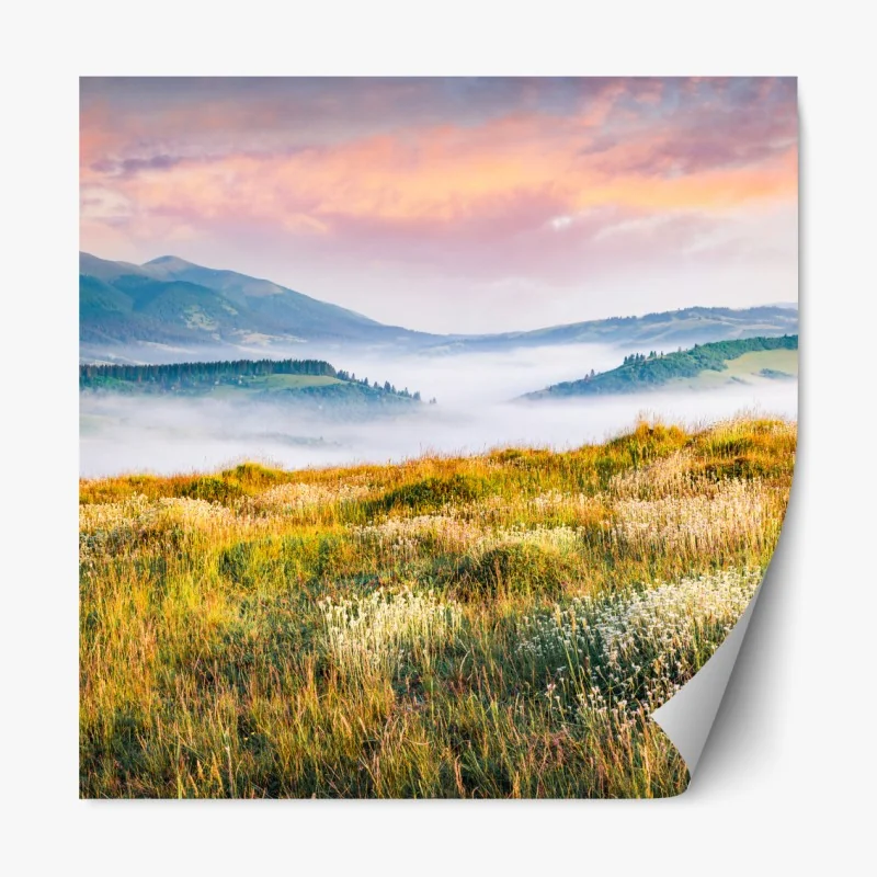 Naklejka repozycjonowalna egzotyczny wzór z gepardami i różami – Wallissimo®