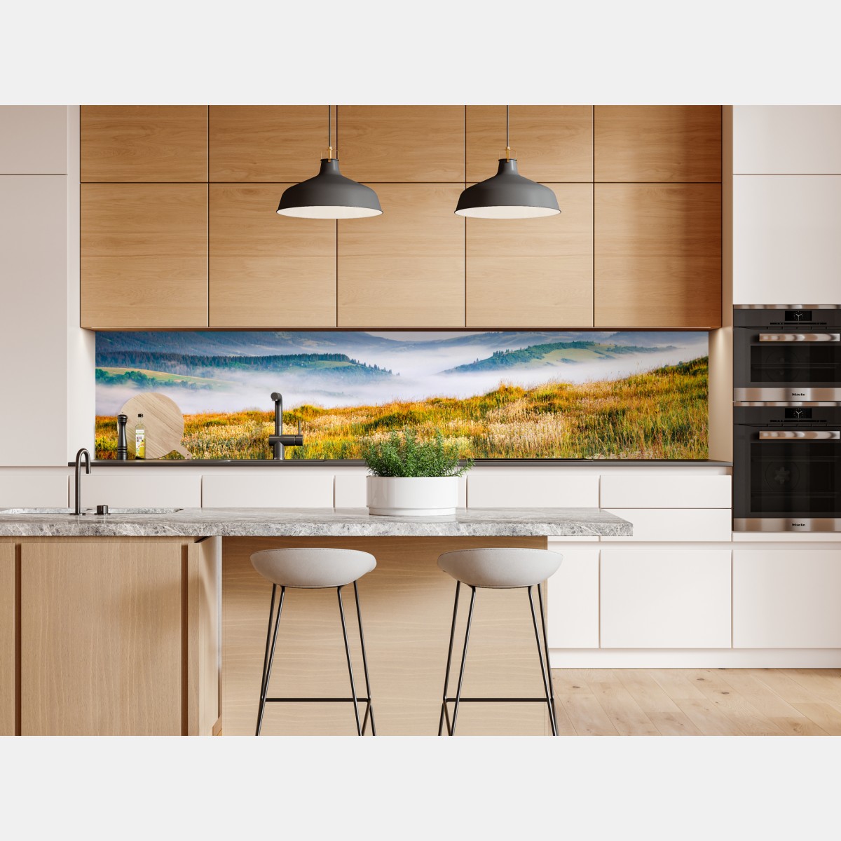 Naklejka repozycjonowalna mglisty poranek w Borżawie – Wallissimo® Naklejka repozycjonowalna mglisty poranek w Borżawie – Wallissimo®