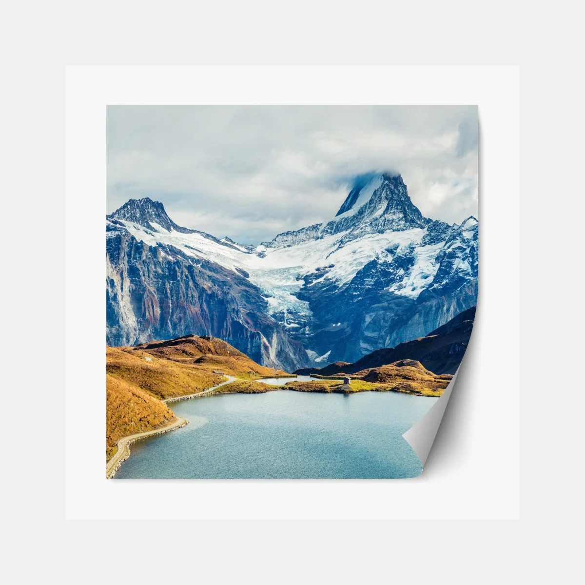 Naklejka repozycjonowalna poranek nad jeziorem Bachalp, Alpy Szwajcarskie – Wallissimo® Naklejka repozycjonowalna poranek nad jeziorem Bachalp, Alpy Szwajcarskie – Wallissimo®