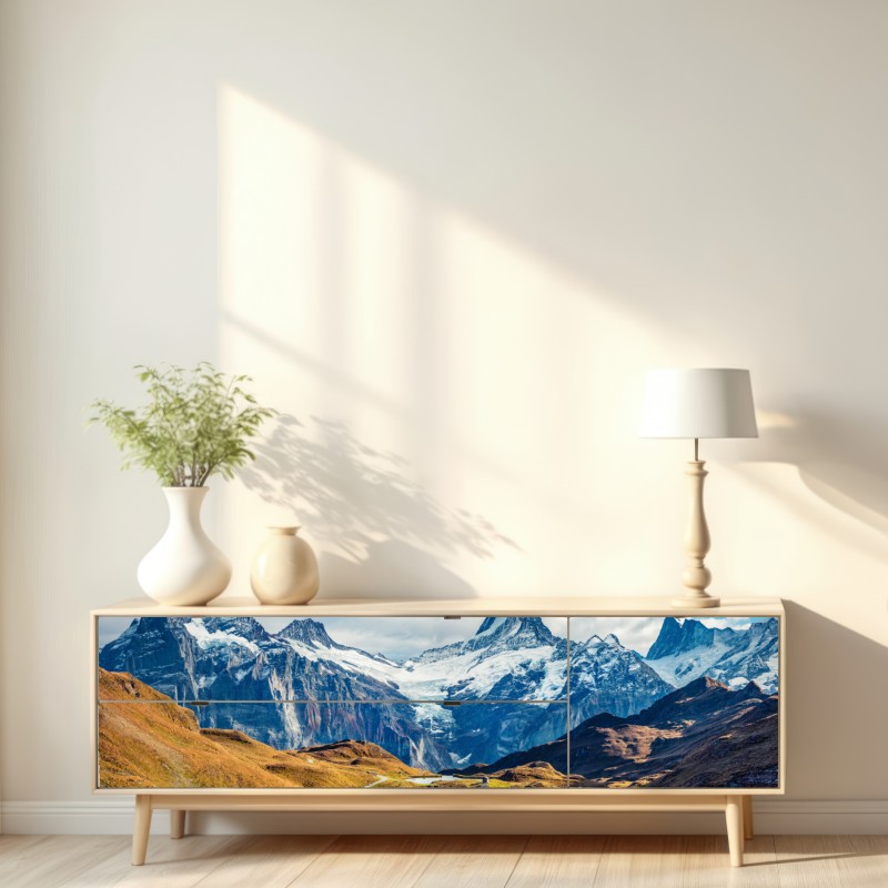 Naklejka repozycjonowalna poranek nad jeziorem Bachalp, Alpy Szwajcarskie – Wallissimo® Naklejka repozycjonowalna poranek nad jeziorem Bachalp, Alpy Szwajcarskie – Wallissimo®