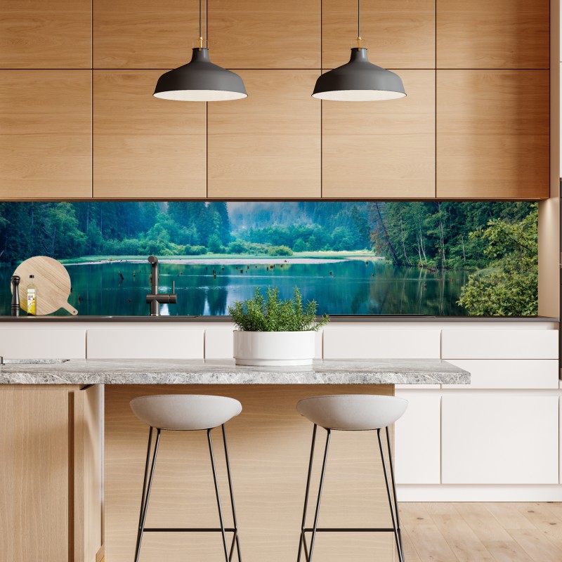 Naklejka repozycjonowalna pionowy liść palmy z bliska – Wallissimo®