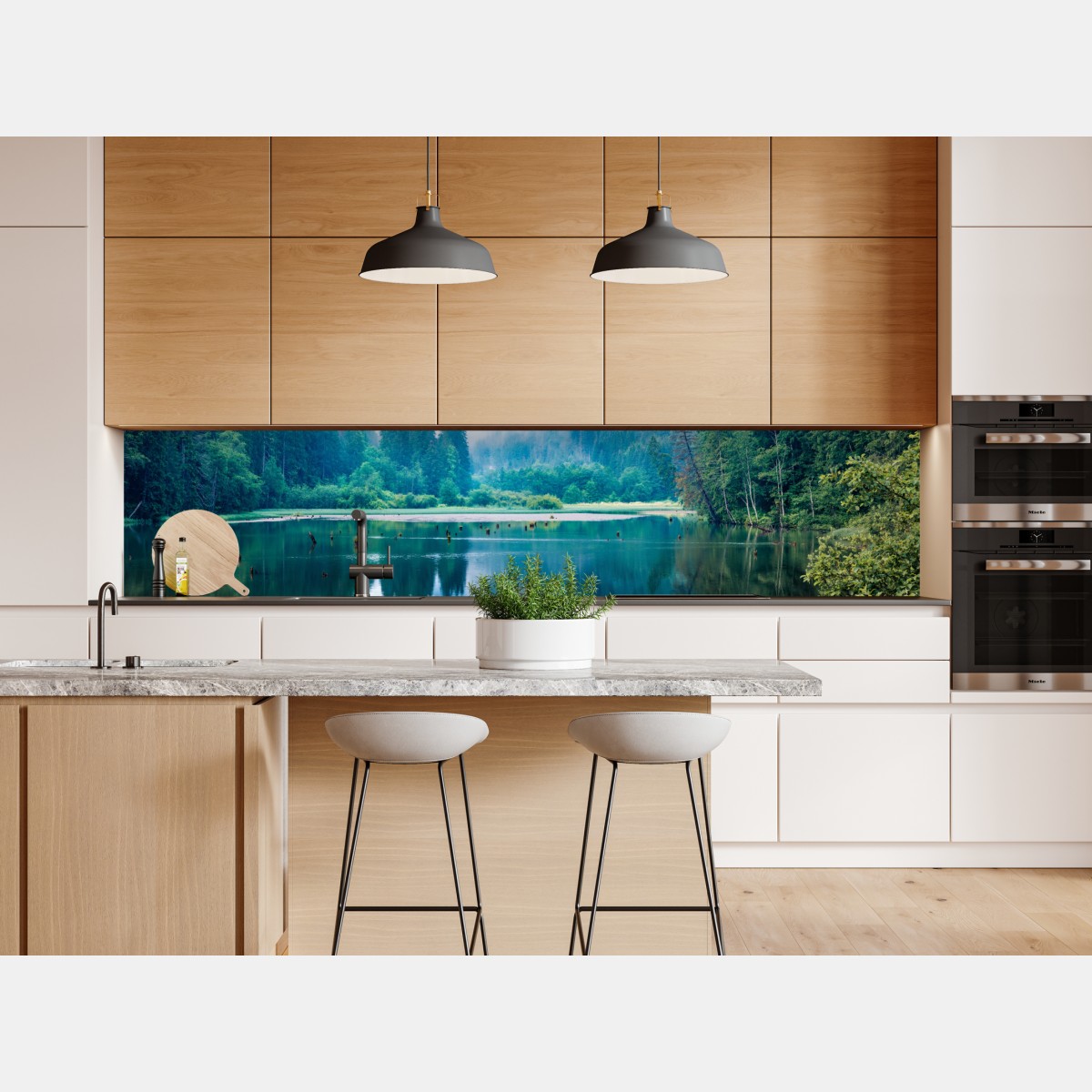 Naklejka repozycjonowalna mglisty poranek nad jeziorem Lacu Rosu, Rumunia – Wallissimo® Naklejka repozycjonowalna mglisty poranek nad jeziorem Lacu Rosu, Rumunia – Wallissimo®