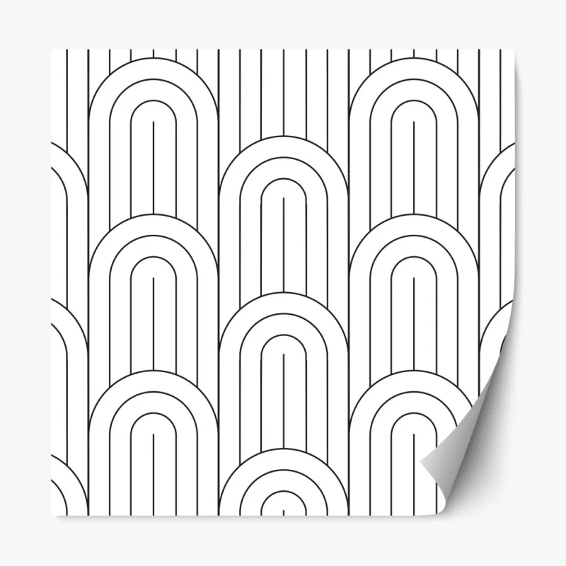 Naklejka repozycjonowalna monochromatyczny wzór łuków
