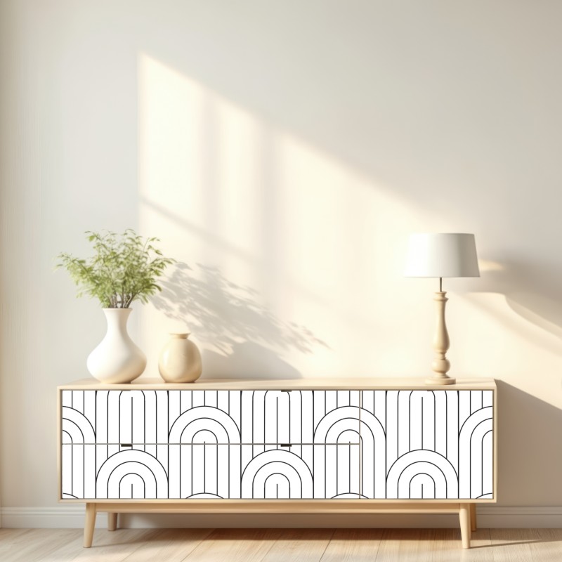 Naklejka repozycjonowalna monochromatyczny wzór łuków – Wallissimo® Naklejka repozycjonowalna monochromatyczny wzór łuków – Wallissimo®