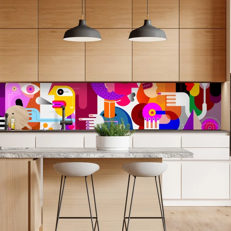 Naklejka repozycjonowalna zabawny wzór księżniczki z koronami i ustami – Wallissimo®