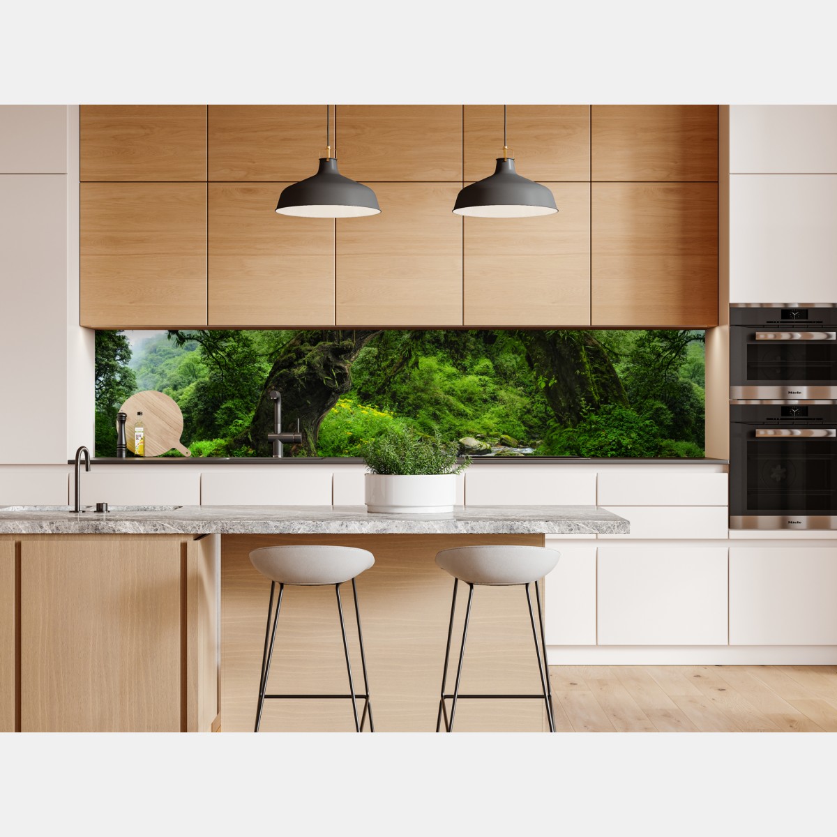 Naklejka repozycjonowalna mszysty leśny strumień panorama – Wallissimo® Naklejka repozycjonowalna mszysty leśny strumień panorama – Wallissimo®