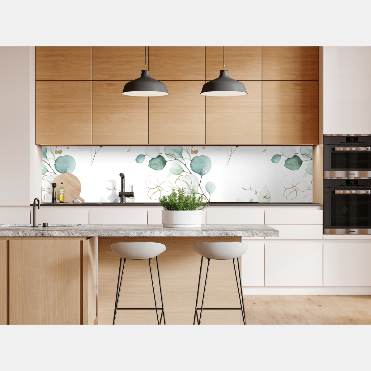 Naklejka repozycjonowalna akwarelowy wzór eukaliptusa w zieleni – Wallissimo® Naklejka repozycjonowalna akwarelowy wzór eukaliptusa w zieleni – Wallissimo®