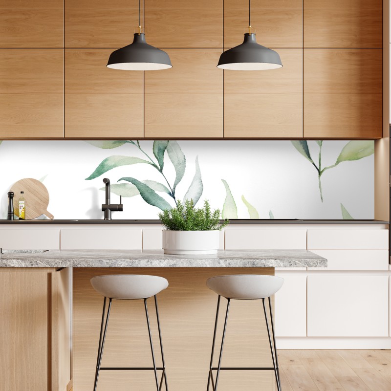 Naklejka repozycjonowalna delikatny akwarelowy wzór z liśćmi eukaliptusa – Wallissimo® Naklejka repozycjonowalna delikatny akwarelowy wzór z liśćmi eukaliptusa – Wallissimo®