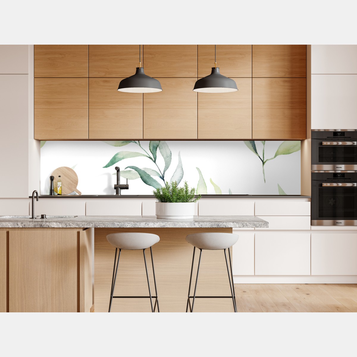 Naklejka repozycjonowalna delikatny akwarelowy wzór z liśćmi eukaliptusa – Wallissimo® Naklejka repozycjonowalna delikatny akwarelowy wzór z liśćmi eukaliptusa – Wallissimo®