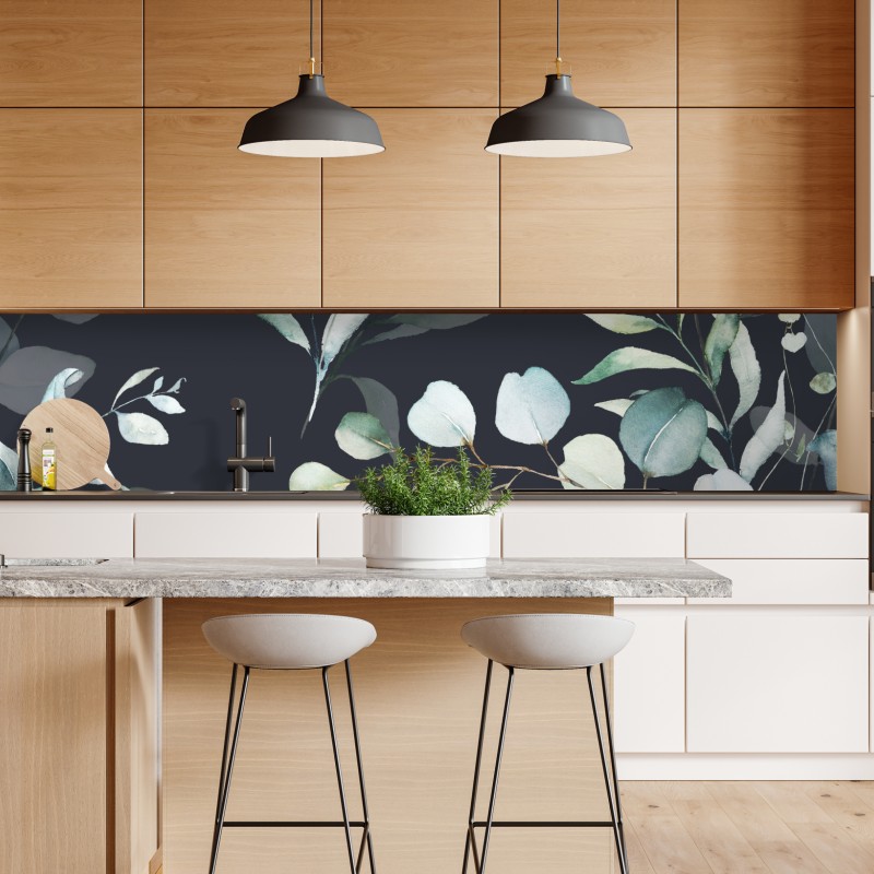 Naklejka repozycjonowalna złote modrzewie i Matterhorn – Wallissimo®