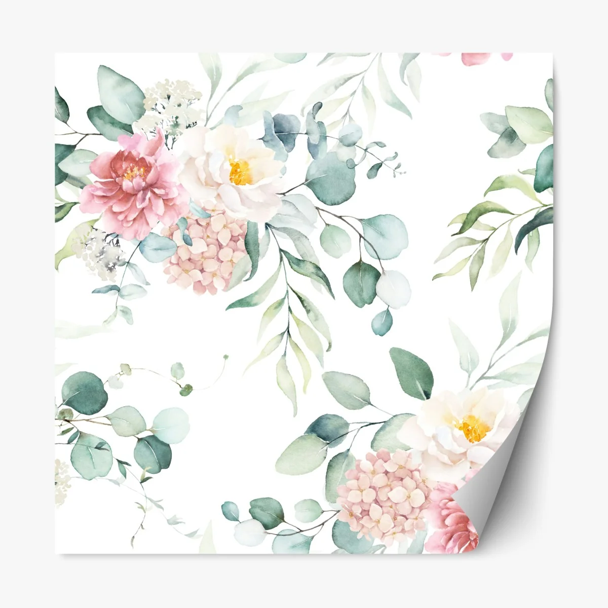 Naklejka repozycjonowalna delikatny akwarelowy bukiet kwiatów – Wallissimo® Naklejka repozycjonowalna delikatny akwarelowy bukiet kwiatów – Wallissimo®
