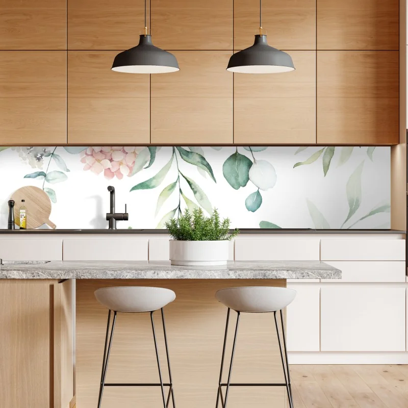 Naklejka repozycjonowalna delikatny turkusowy wzór botaniczny – Wallissimo®