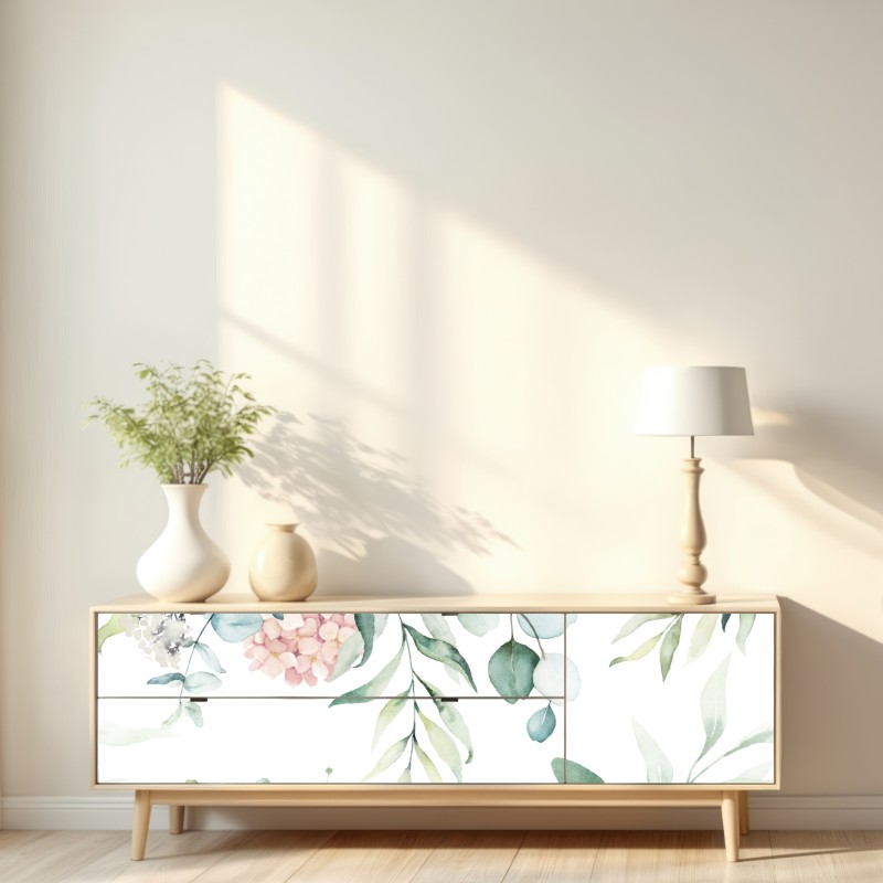 Naklejka repozycjonowalna delikatny akwarelowy bukiet kwiatów – Wallissimo® Naklejka repozycjonowalna delikatny akwarelowy bukiet kwiatów – Wallissimo®