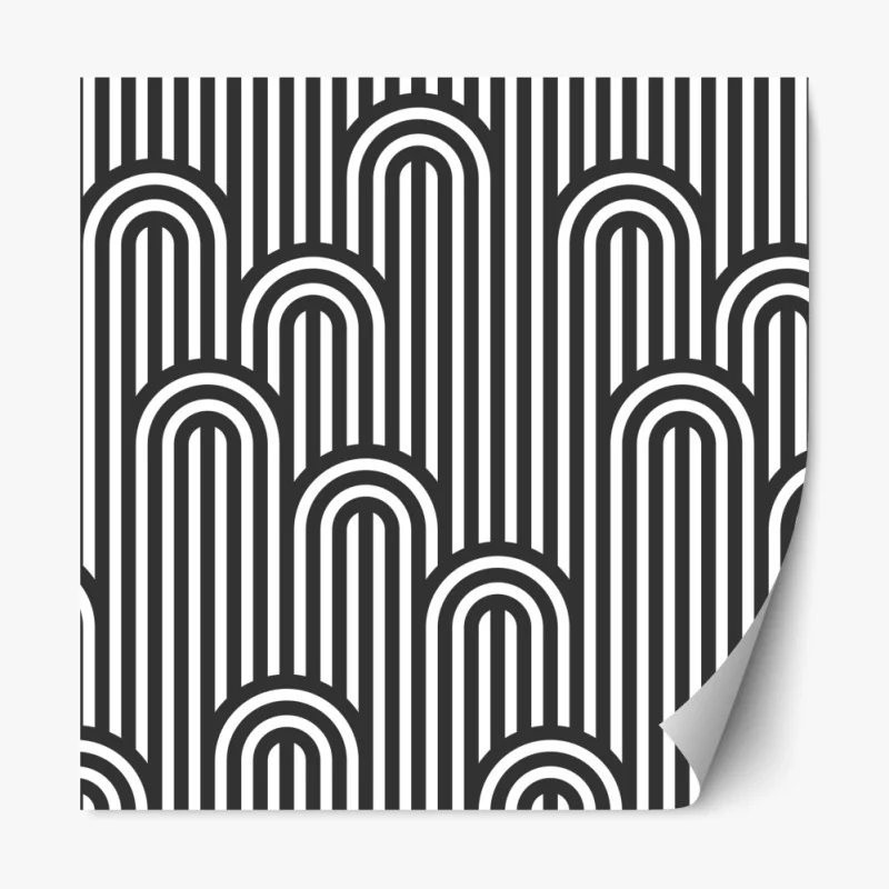 Naklejka repozycjonowalna czarno-biały geometryczny wzór w paski