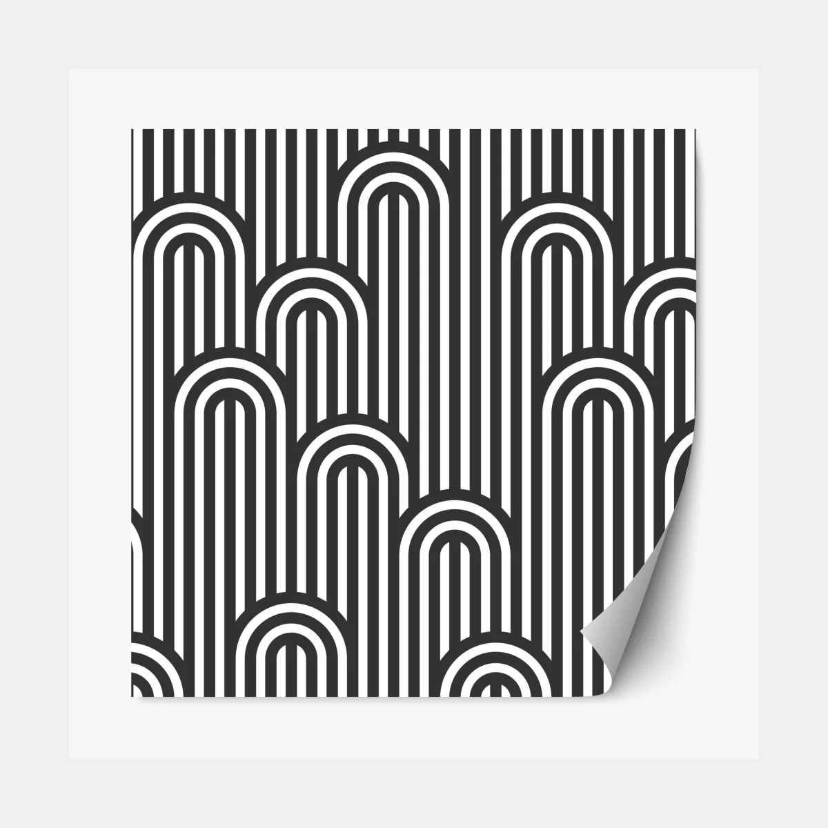 Naklejka repozycjonowalna czarno-biały geometryczny wzór w paski – Wallissimo® Naklejka repozycjonowalna czarno-biały geometryczny wzór w paski – Wallissimo®