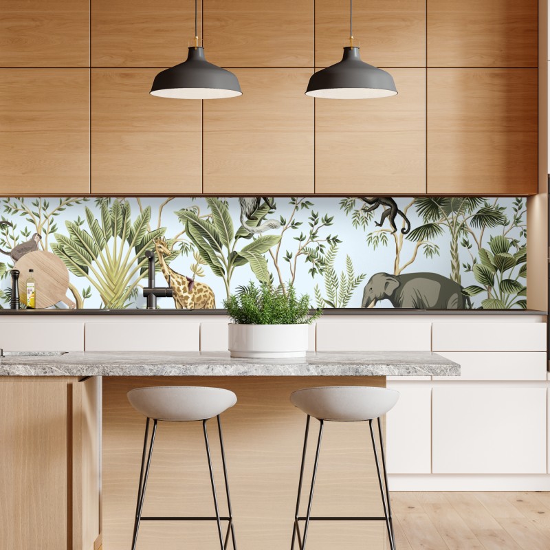 Naklejka repozycjonowalna różowy flaming w akwareli – Wallissimo®