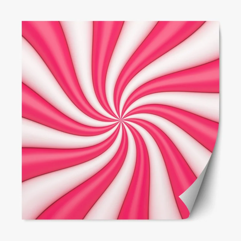 Naklejka repozycjonowalna różowa cukierkowa spirala