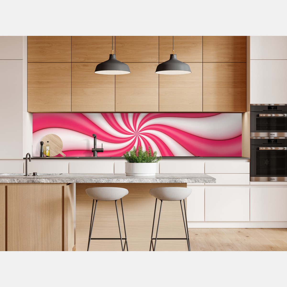 Naklejka repozycjonowalna różowa cukierkowa spirala – Wallissimo® Naklejka repozycjonowalna różowa cukierkowa spirala – Wallissimo®