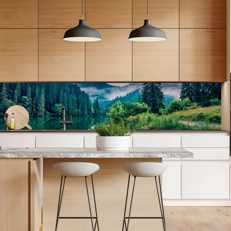 Naklejka repozycjonowalna słoneczna łąka o zachodzie słońca – Wallissimo®