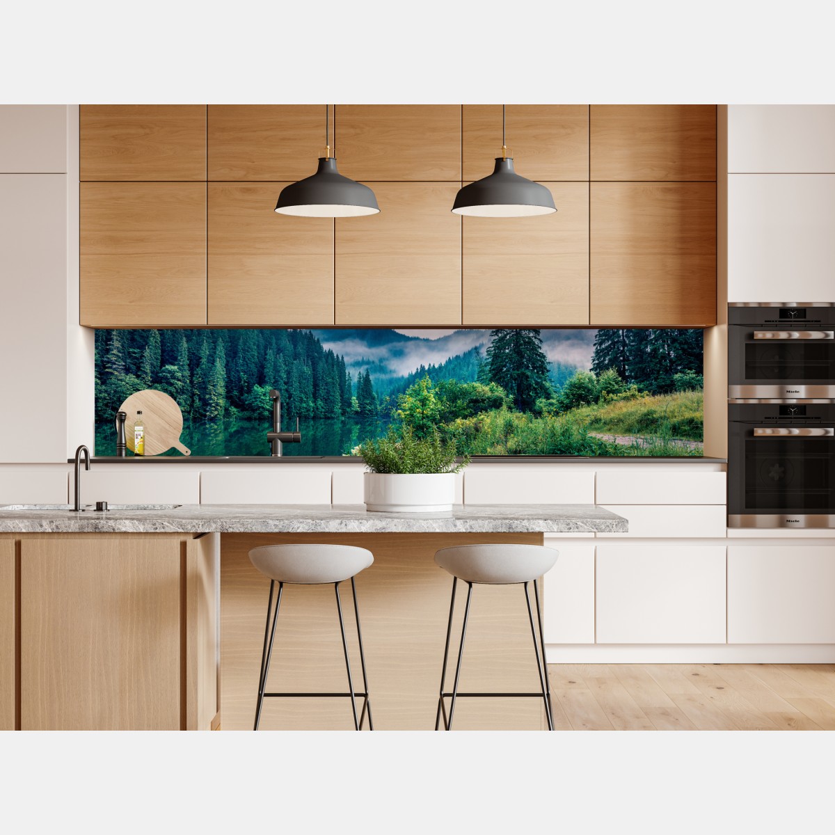 Naklejka repozycjonowalna mglisty wschód słońca nad Lacu Rosu – Wallissimo® Naklejka repozycjonowalna mglisty wschód słońca nad Lacu Rosu – Wallissimo®