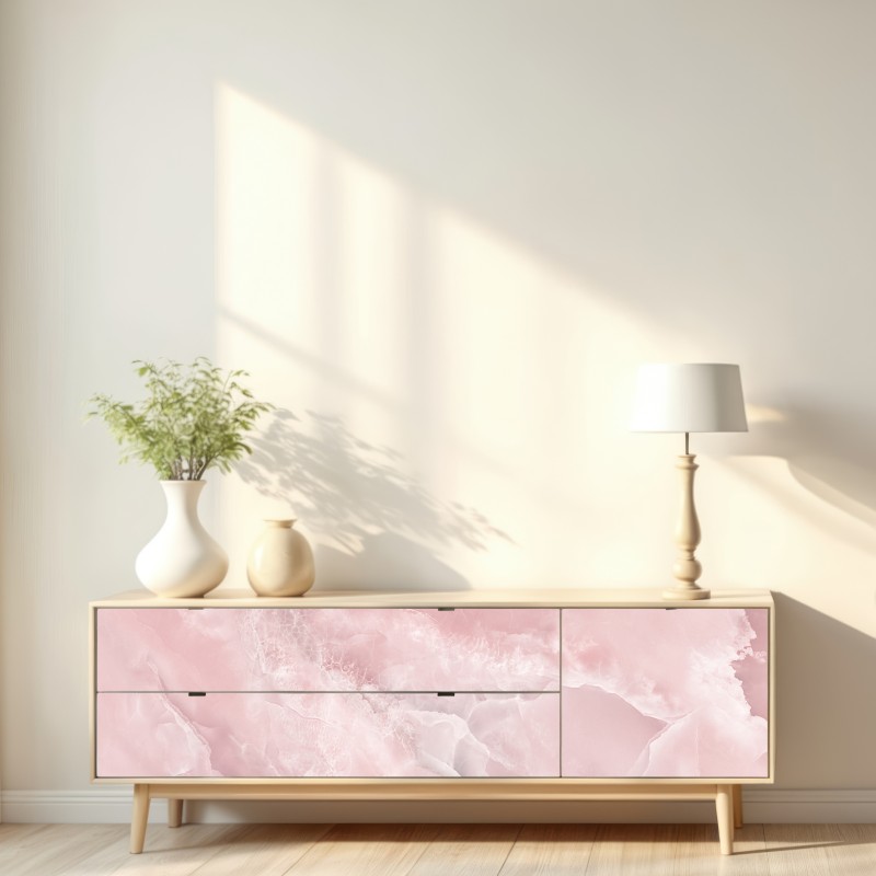 Naklejka repozycjonowalna delikatna różowa tekstura marmuru – Wallissimo® Naklejka repozycjonowalna delikatna różowa tekstura marmuru – Wallissimo®