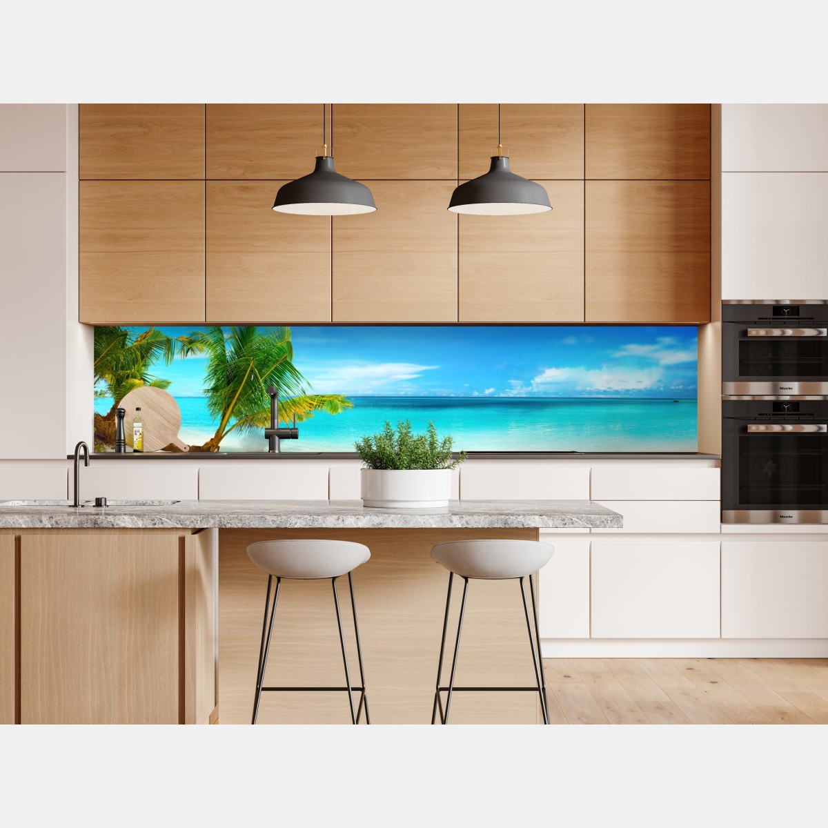 Naklejka repozycjonowalna Malediwy turkusowa plaża panorama – Wallissimo® Naklejka repozycjonowalna Malediwy turkusowa plaża panorama – Wallissimo®