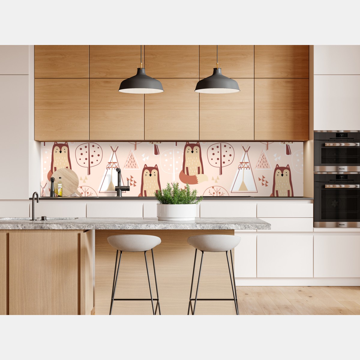 Naklejka repozycjonowalna wzór z lisami do pokoju dziecięcego – Wallissimo® Naklejka repozycjonowalna wzór z lisami do pokoju dziecięcego – Wallissimo®