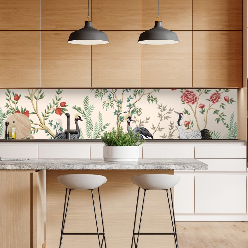 Naklejka repozycjonowalna widok z lotu ptaka na zatokę Port de Sóller – Wallissimo®