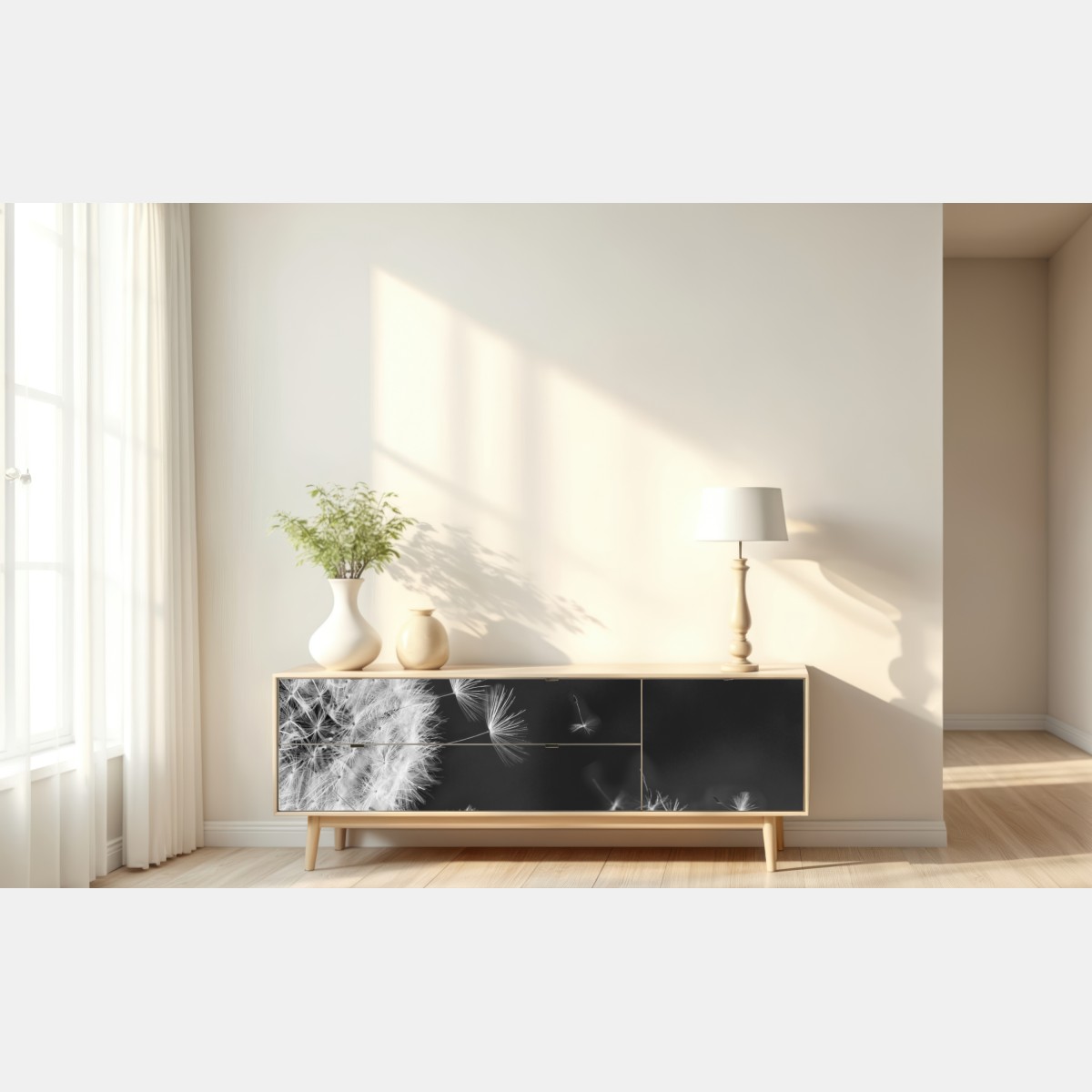 Naklejka repozycjonowalna unoszące się nasiona mniszka – Wallissimo® Naklejka repozycjonowalna unoszące się nasiona mniszka – Wallissimo®