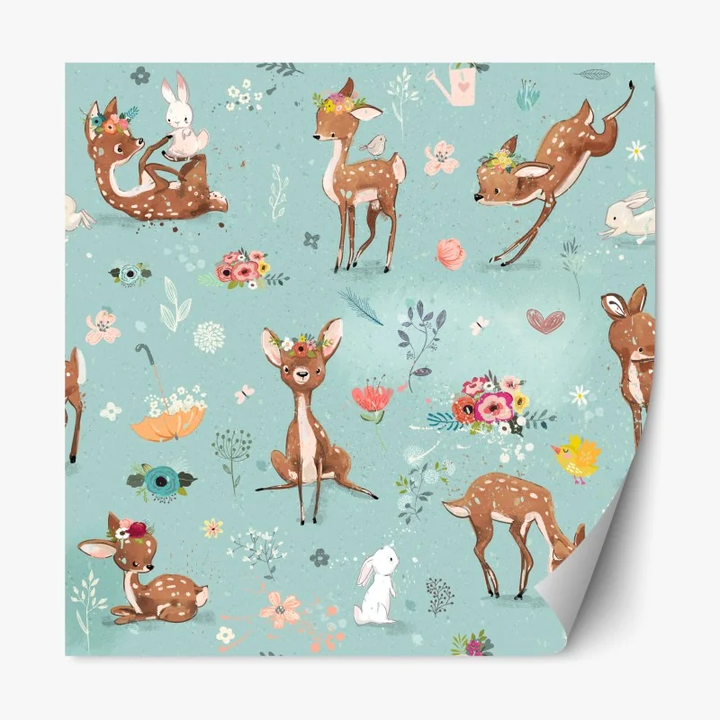 Naklejka repozycjonowalna tropikalne fioletowe liście na żółtym tle – Wallissimo®