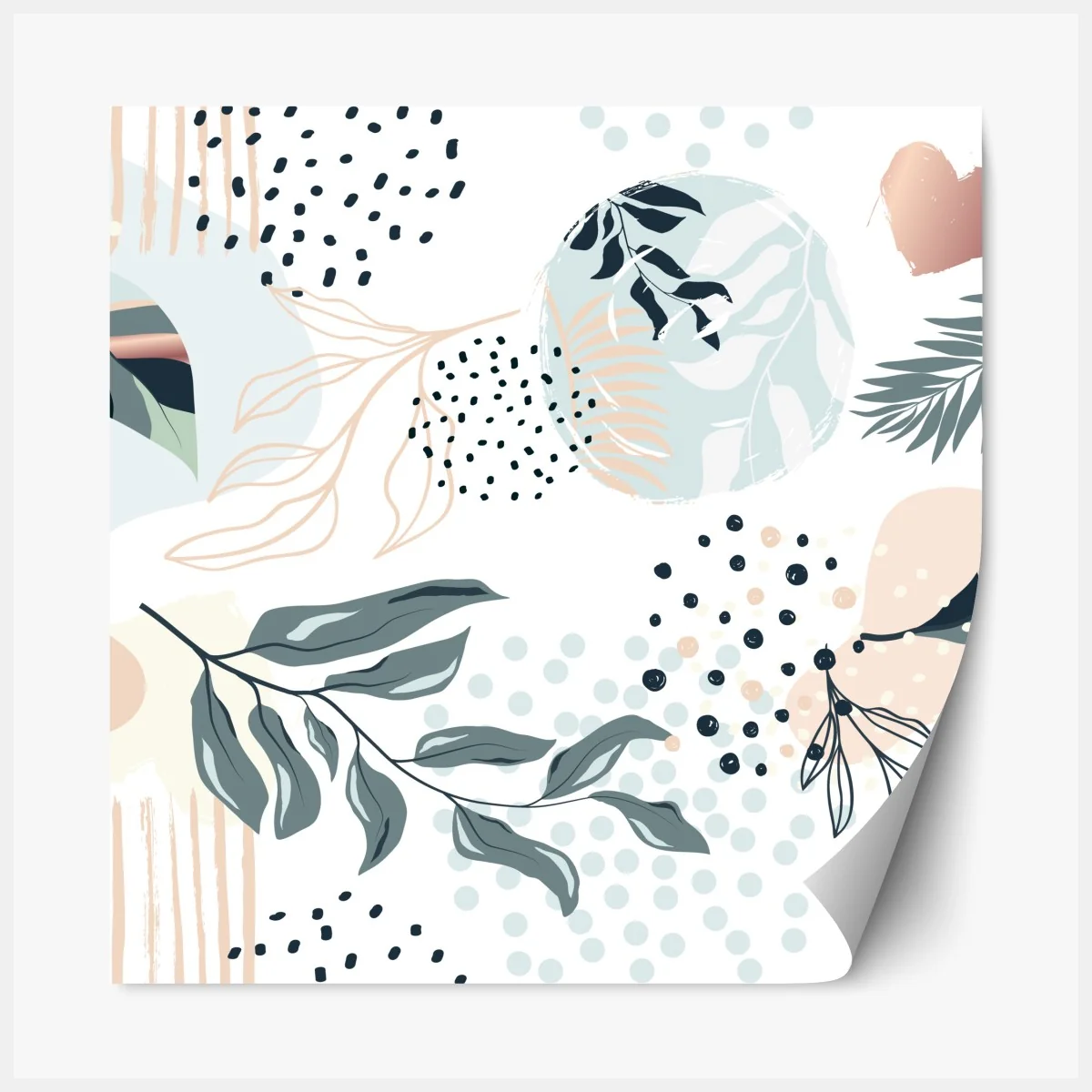 Naklejka repozycjonowalna pastelowy botaniczny wzór abstrakcyjny – Wallissimo® Naklejka repozycjonowalna pastelowy botaniczny wzór abstrakcyjny – Wallissimo®